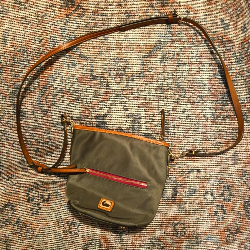 Dooney and Bourke Green and Brown Crossbody Bag